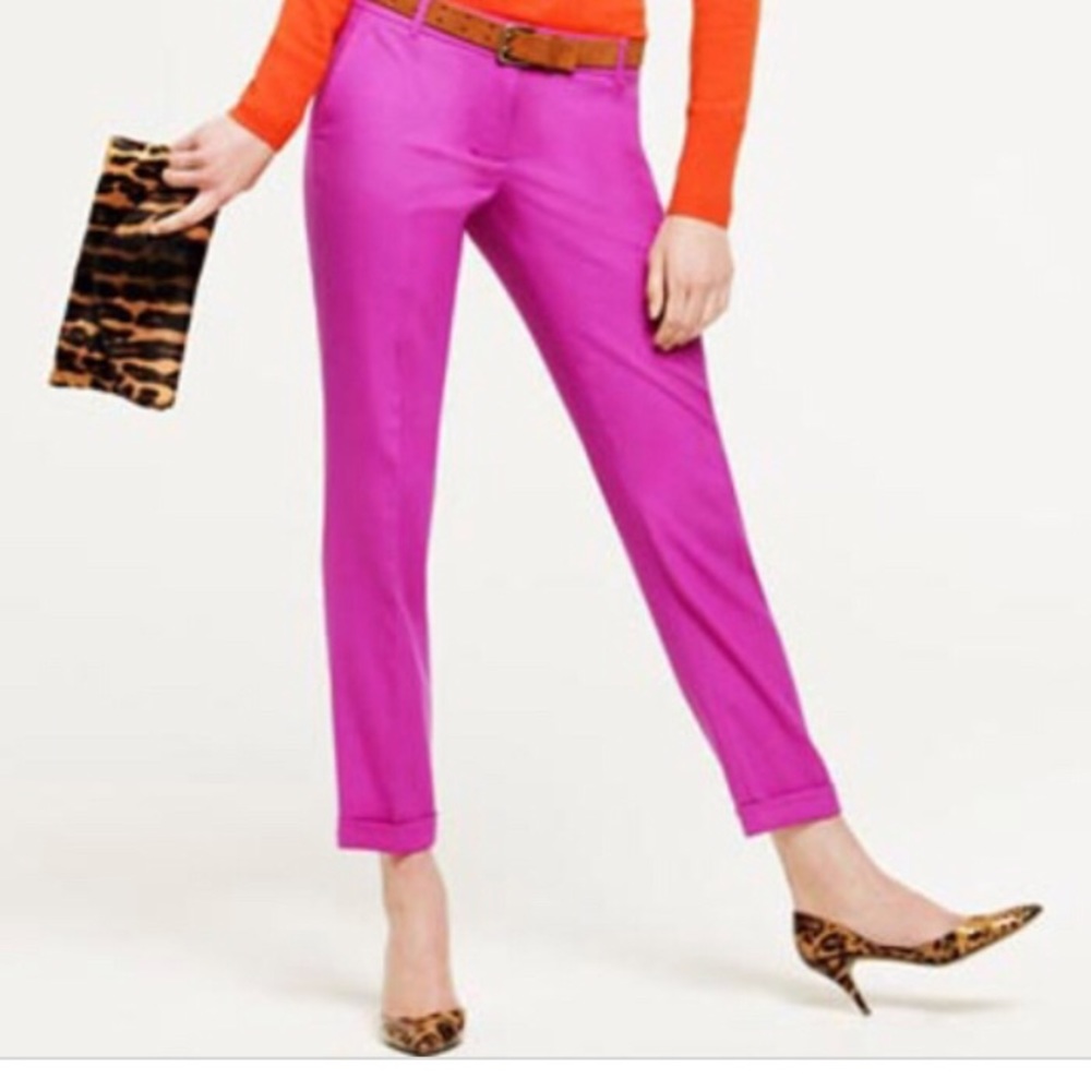 J Crew Cafe Capri in magenta